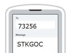 Image of smartphone with text